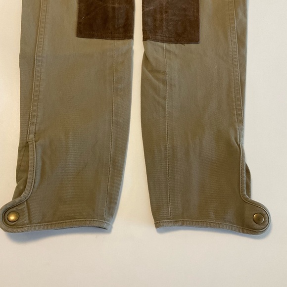 Ralph Lauren Hunt/Equestrian Pants, Suede Leg Shields, Snap Hem, Loops, Tan, Sz2 - Picture 9 of 16